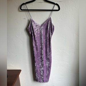 M lilac velvet fitted Charlotte Russe dress